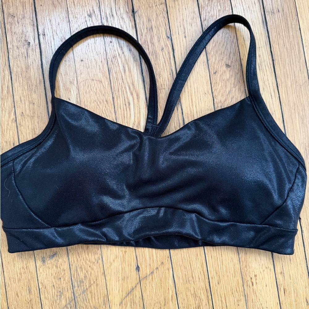 Athleta Shimmering Black Sports Bra small